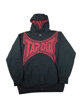 Tapout Y2K American Arrogant Oversized Logo Zip Up Hoodie